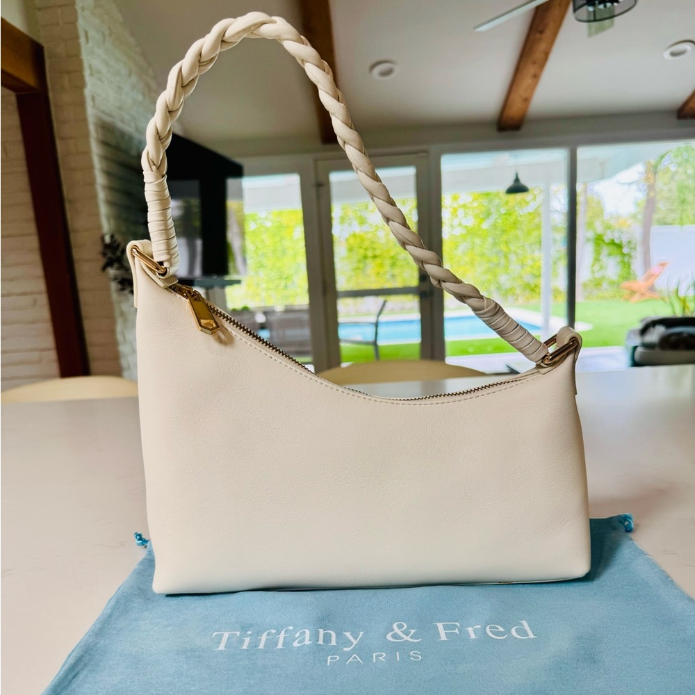 TIFFANY & FRED White Shoulder Bag with Braided Strap BNNW